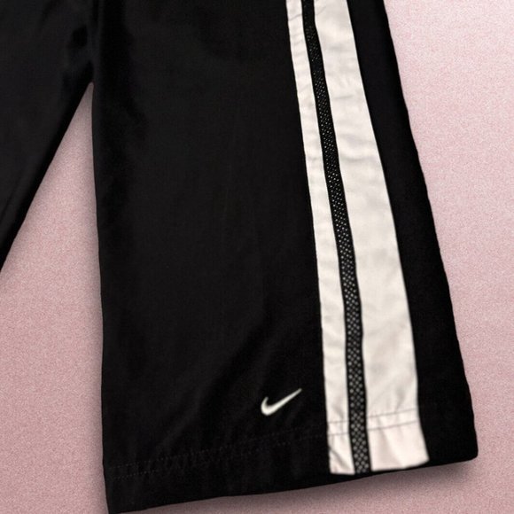 Nike Vintage Women Ankle Crop Workout Athletic Track Pocket BlackPants Y2K 2000s - Picture 4 of 6